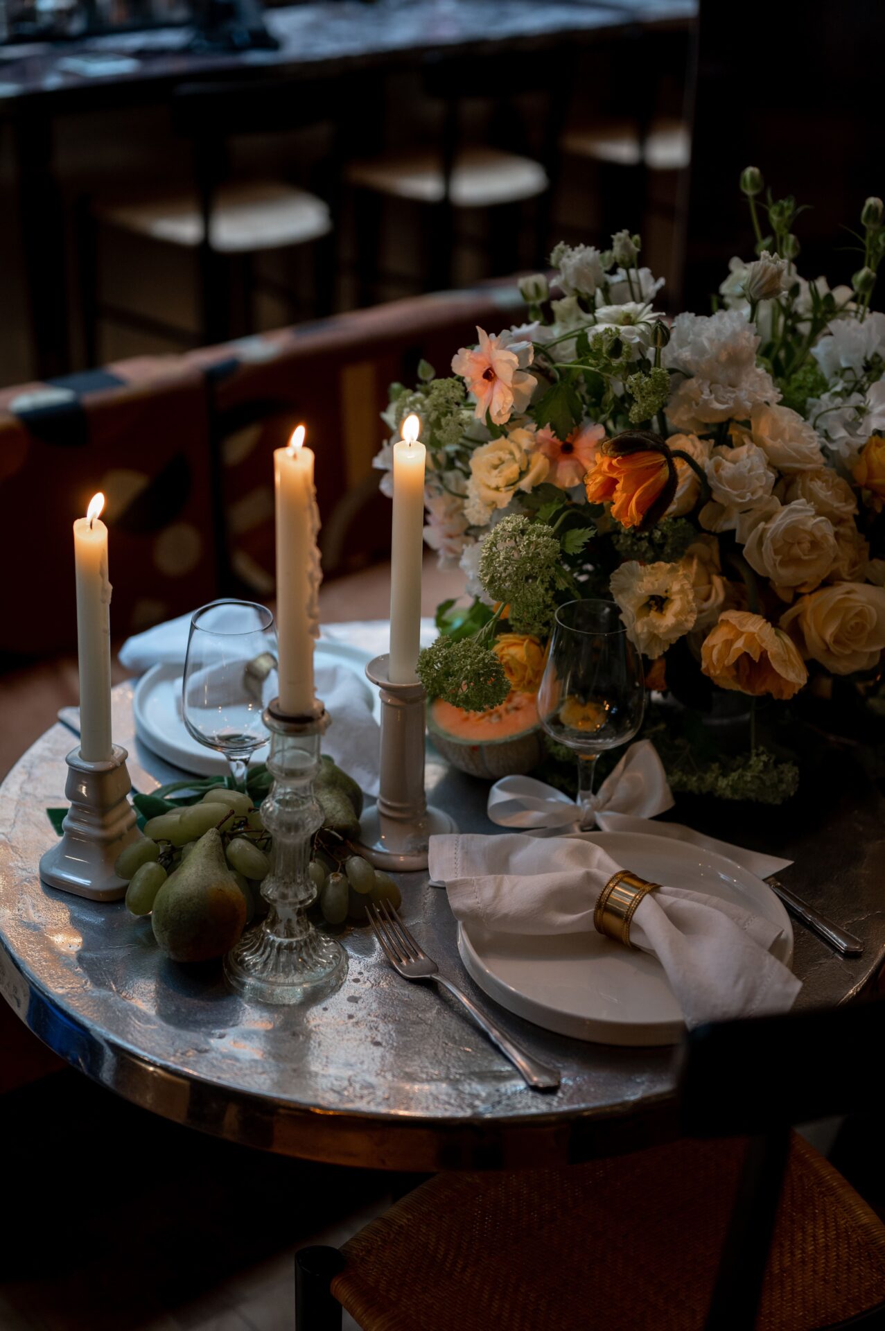 table décoré pour un mariage