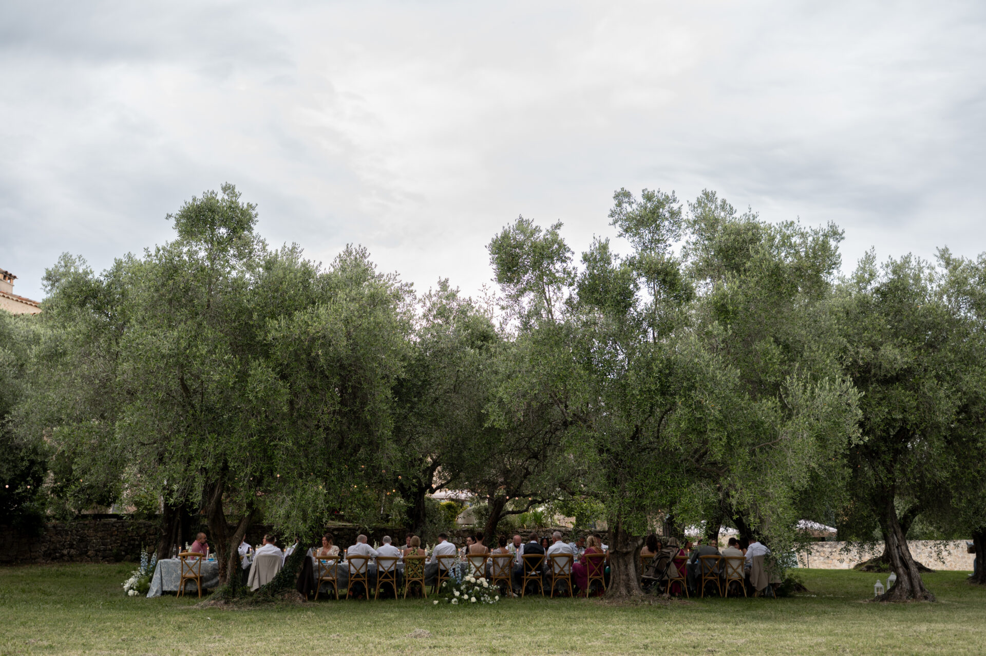 Grasse, French Riviera, France, Mai 2025 wedding table under the trees