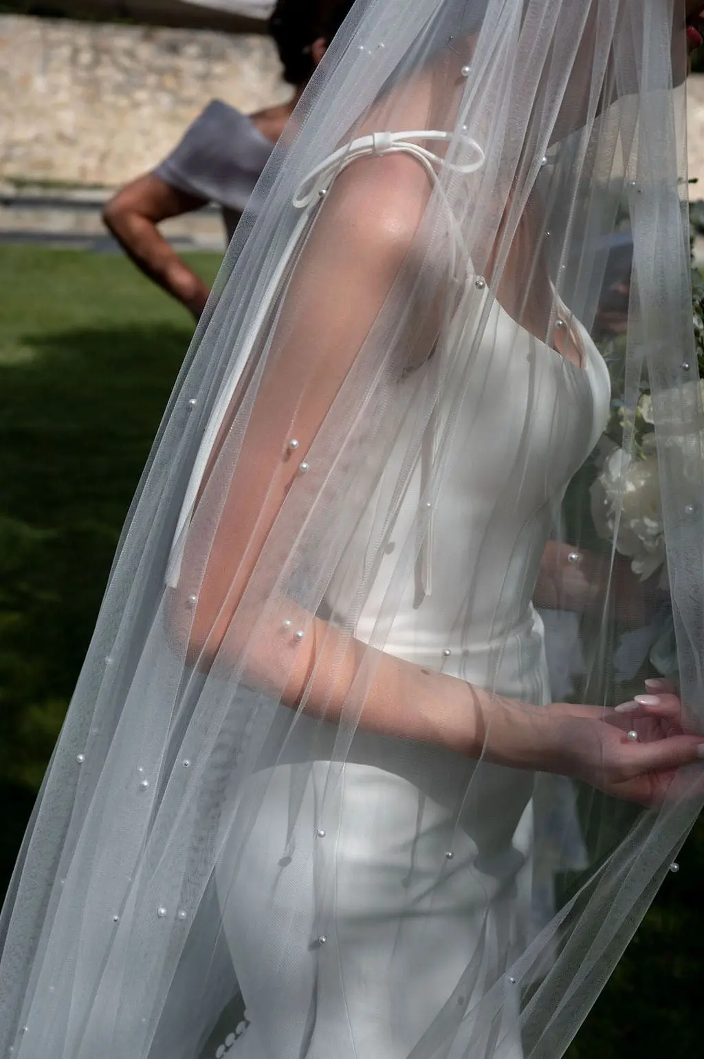 veil lighted by the sunset