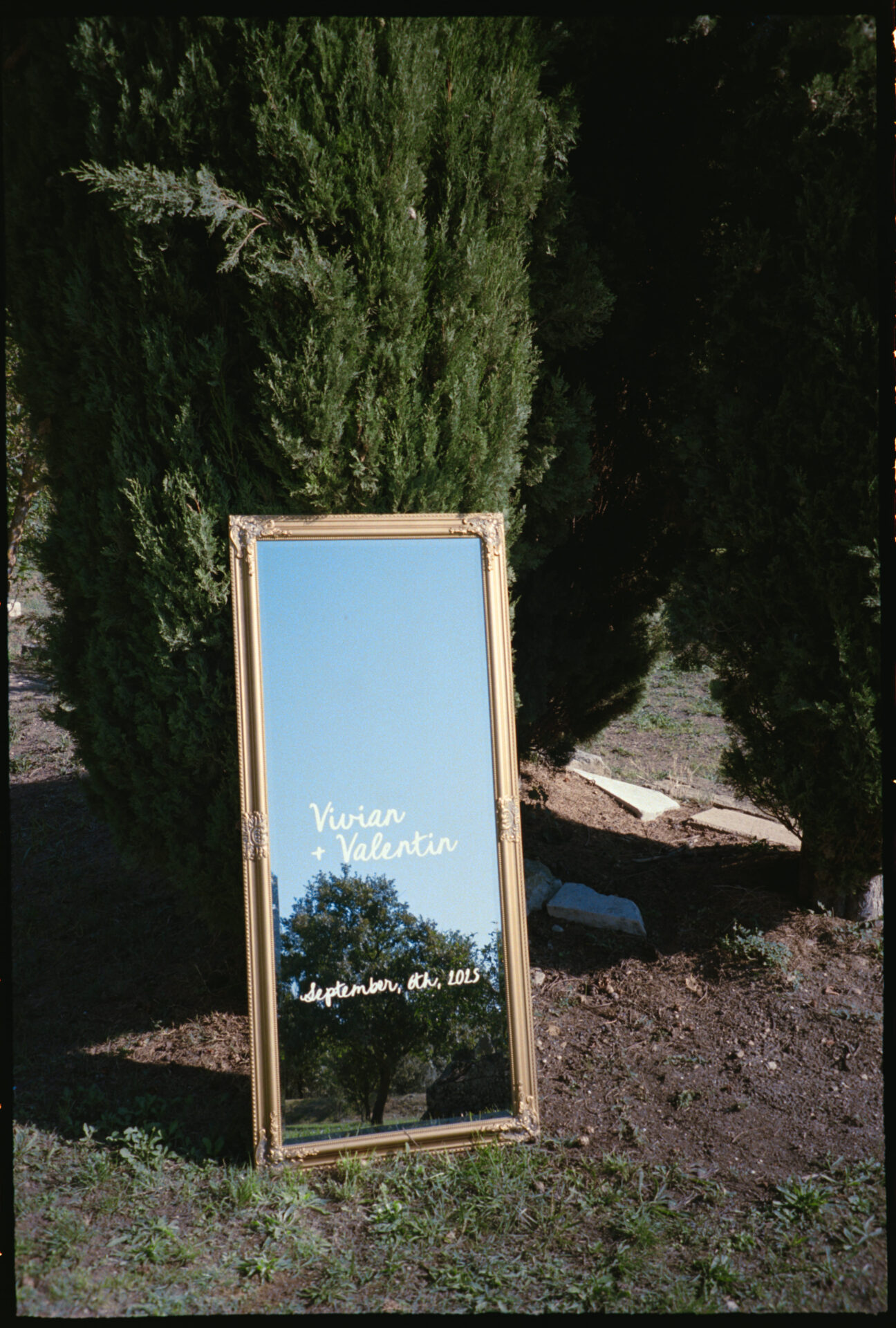 Vivian & Valentin's wedding, Provence, September 2025 welcome mirror
