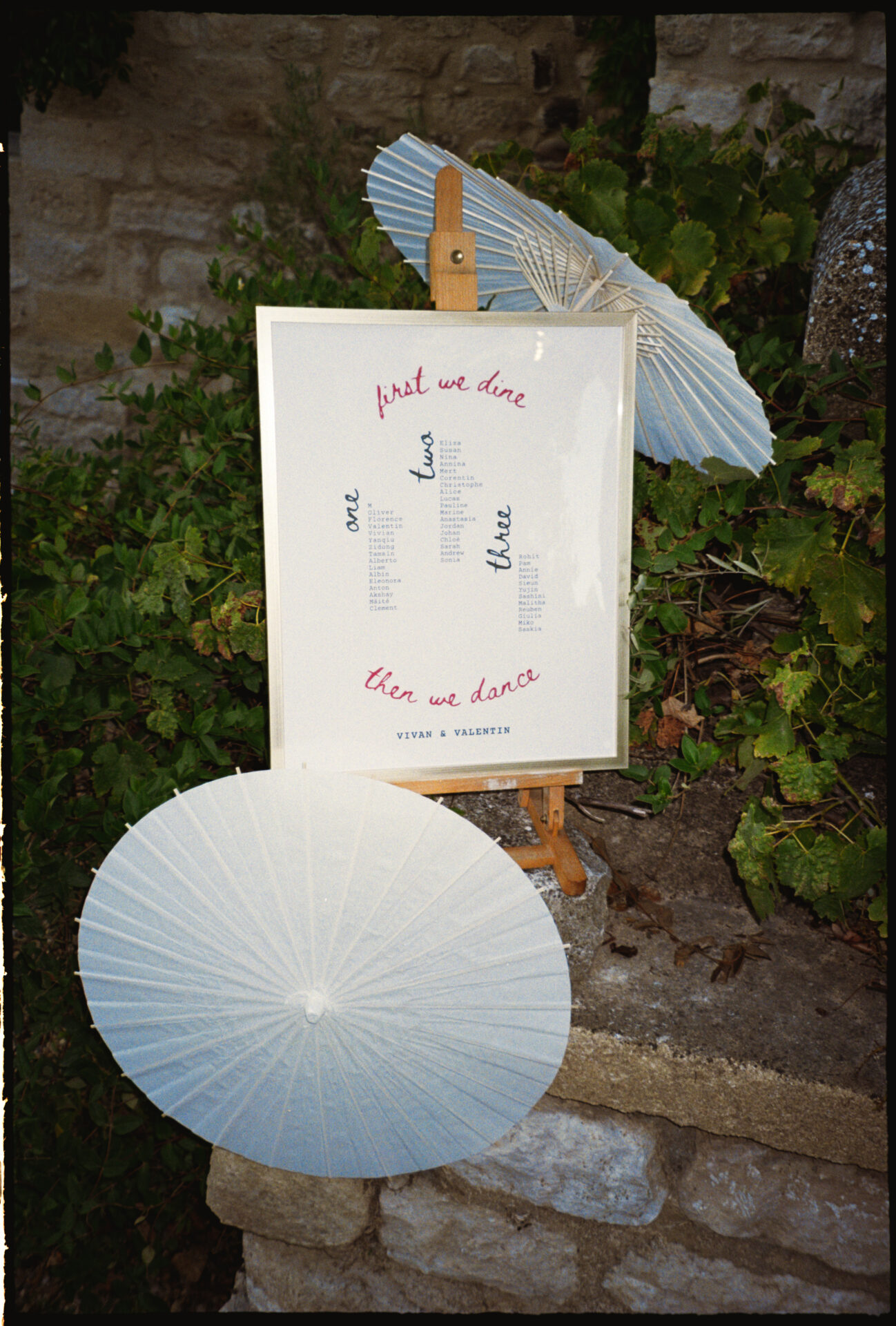 Vivian & Valentin's wedding, Provence, September 2025 welcome and festive sign