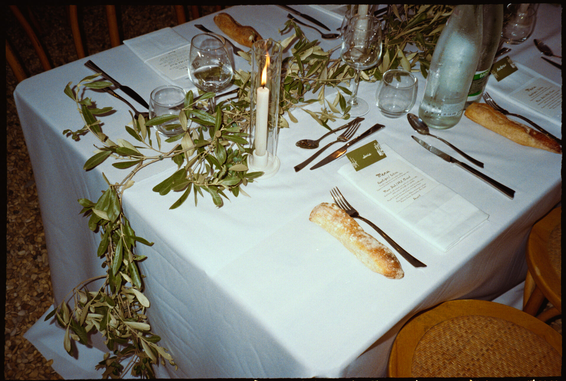 Vivian & Valentin's wedding, Provence, September 2025 table decorated with olive trees