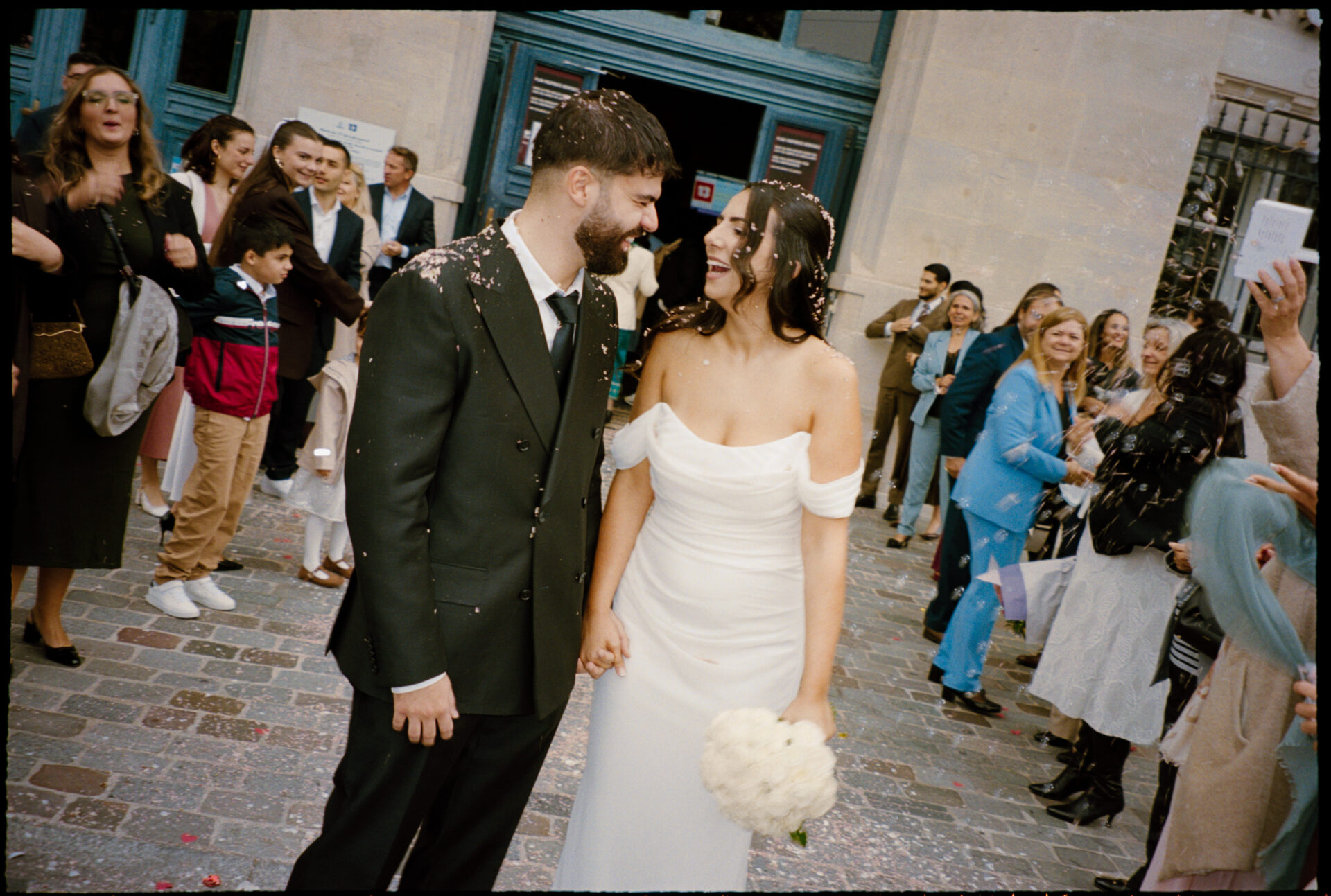 Élodie & Dylan's wedding, Paris, September 2025 bride and groom got out of the city hall married