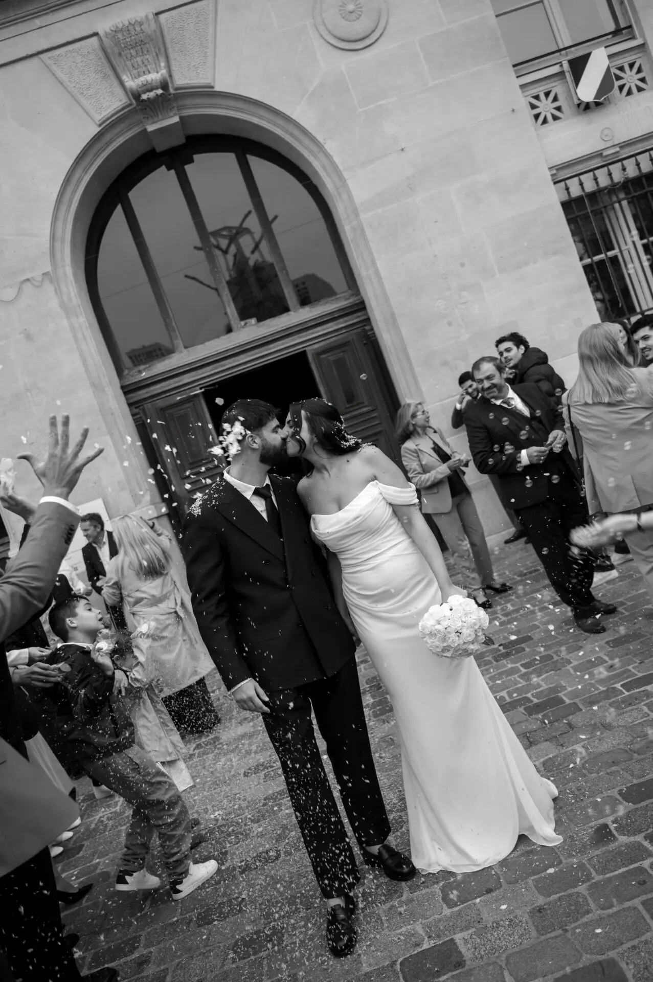 bride and groom exit
